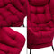 AcozyHom Modern Fabric Large Lazy Chair, Accent Oversized Comfy Reading Chair, Thick Padded Cozy Lounge Chair with Armrest, Steel Frame Leisure Sofa Chair for Living Room, Bedroom, Dorm, Burgundy