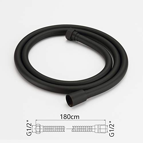 GRIFEMA G852B-18 Universal Shower Hose, Flexible Pipe Cable, 1.5M, PVC, Plastic, Black