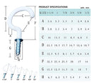 Vinyl Coated Screw-in Cup Hooks, 70Pcs Ceiling Hooks in 6 Size for Hanging Plants, Mugs, Wall Hangers for Indoor/Outdoor Use-(1/2", 5/8", 3/4", 7/8", 1'', 1-1/4") (70)