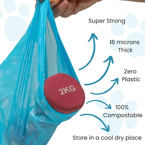 ZOLA ZOLA Extra Strong Compostable Dog Poop Bags (120 bags) - Biodegradable Dog Poo Bags for Dogs & Cats, Super Strong Dog Bags for Poop