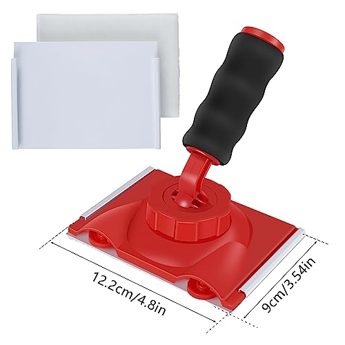 Paint Edge Trimmer Plastic Trim Paint Edger Adjustable Wall Corner Pad Painter with Rotatable Handle and 2 Sponge Brushes Ceiling Hand Painting Brush for Wall Ceiling Door