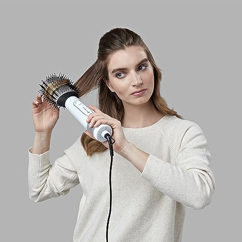 Remington Hydraluxe Volumising Blow Dry Brush, AS8901AU, 1200W, 2-In-1 Hair Dryer and Volumiser, Hot Air Brush, Moisture Lock Ceramic-Coated Oval Barrel, 3 Heat & 2 Speed Settings, White