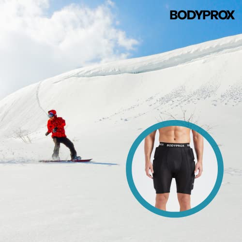 Bodyprox Protective Padded Shorts for Snowboard,Skate and Ski,3D Protection  for Hip,Butt and Tailbone (Medium)
