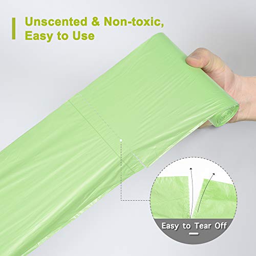 1.2 Gallon Small Garbage Bags Biodegradable 5 Liter Mini Compostable Strong Bathroom Trash Bags with Tear & Leak Resistant, Recycling Eco-Friendly Trash Can Liner, Green, 80 Counts