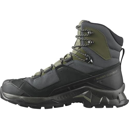 Salomon Men's Quest Element GTX Hiking Shoes, Black/Deep Lichen Green/Olive Night, 9 US