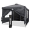 OUTFINE Canopy 10'x10' Pop Up Commercial Instant Gazebo Tent, Fully Waterproof, Outdoor Party Canopies with 4 Removable Sidewalls, Stakes x8, Ropes x4 (Black, 10 * 10FT)