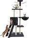 Mofish Cat Tree Stable Wooden Cat Tower Multi-Level Cat Condo with Plush Perch & Toys Cat Climbing Stand with Sisal-Covered Scratching Post Cat Furniture for Large Cats Play House for Kitten Indoor