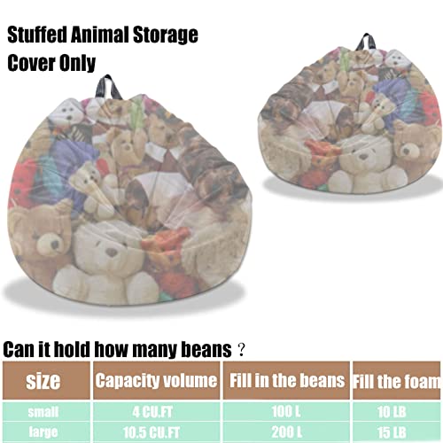 Kisoy Bean Bag Chair Cover (No Filler) Washable Ultra Soft Corduroy Sturdy Zipper Beanbag Cover for Organizing Plush Toys or Textile, Sack Bean Bag for Adults,Kids,Teens