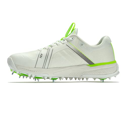 Kookaburra Kc Players Spike Cricket Shoe Cricket Shoe, Unisex Cricket Shoe White Lime