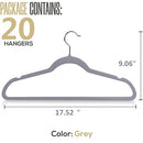 iDopick Non-Slip Velvet Hangers, 50 Pack Suit Clothes Hook Swivel 360-Ultra Hangers Space Saving for Coats, Shirt Dress, Tie, Pants & Closet Organizer (50, Grey)