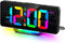 AMIR Digital Alarm Clock, Large LED Digital Clock for Bedrooms with 10 Color RGB NightLight, 2 Alarm, Snooze, 12/24H, USB Charging Port, Adjustable Volume & Brightness Bedside Clock for Heavy Sleepers