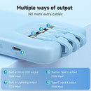 ROMOSS 10000mAh Power Bank with Build in Cables, Fast Charge USB C Portable Charger, 4 Outputs External Battery Pack for iPhone 14/13/12, Samsung S22/S21, Xiaomi, Switch, More Phones and Smart Devices