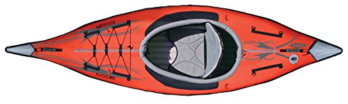 Advanced Elements AdvancedFrame Inflatable Kayak - AE1012-R-P Recreational Kayak with Bag and Pump - Red/Gray - 10.5 Ft.