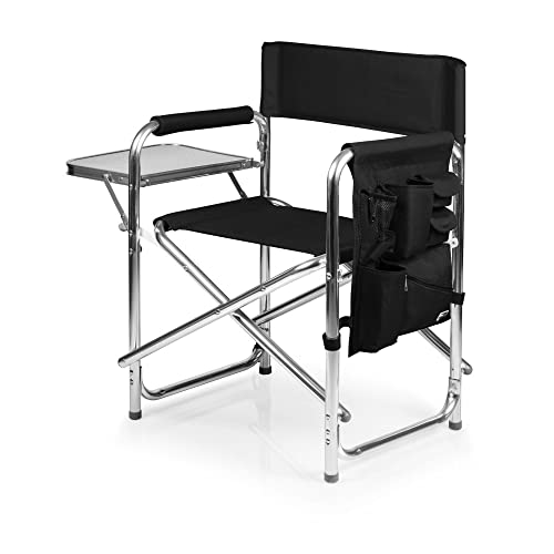 Picnic Time ONIVA - a Brand - Sports Chair with Side Table, Beach Chair, Camp Chair for Adults, (Black)