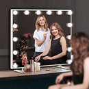 Maxkon Hollywood Makeup Mirror Lighted Vanity Mirror Make Up Mirror with Light with 14 LED Bulbs Adjustable Brightness Aluminum 60 x 50cm