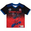 Marvel Spider-Man Boys 2-Piece Gamer Athletic Set, 2-Pack Short Sleeve T-Shirt Bundle Set for Kids, Red, 7