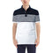 LUJENGEFA Mens Polo Shirt Stripe Short Sleeve Regular Tops Classic Casual Golf Contrast Color T-Shirt White