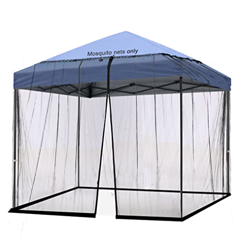 Tiimmgaal 10x10 Mosquito Netting for Patio Camping Gazebo/Pop Up Canopy Tent,Double Door Side Screen Easy Installation Black（Only Net No Frame） (Around 10x10FT)