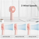 JISULIFE Handheld Fan, 4000mAh Small Portable Fan, Personal USB Rechargeable Pocket Fan [4-16H Working Time] Battery Operated Hand Fan with 3 Speeds for Outdoor/Travel, Summer for Men Women-Pink