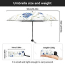 QwThum UV Sun Umbrella Compact Folding Travel Umbrella for 99% UV Protection Windproof Rainproof Small Light Fashion Parasol for Men and Women Gift Blue Daisy