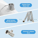 BYRISON Bidet for Toilet, Ultra-Slim Bidet Attachment with Dual Nozzle (Feminine/Posterior Wash), Adjustable Water Pressure, WC Toilet Seat Bidet with Brass Inlet and Metal Hose, Easy Installation