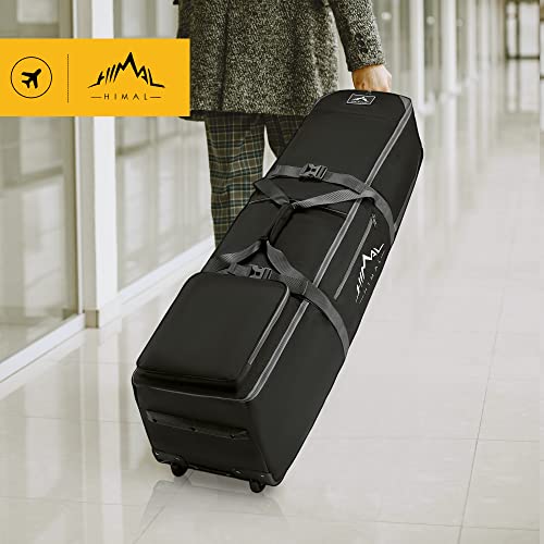 GoHimal Golf Travel Bag with Anti-Impact Support Cover, 900D Heavy Duty Oxford Fabric Golf Travel Case for Airlines with Wheels