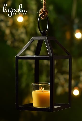 Hyoola Citronella Candle Votives in Glass Cup - Indoor and Outdoor Decorative and Mosquito, Insect and Bug Repellent Candle - Natural Fresh Scent - 12 Hour Burn Time Yellow