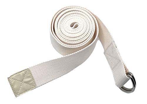 Yoga Strap Cotton- Tiiyar 10 feet/8 feet/6 feet Cotton Yoga Strap Belt for Stretching, Flexibility, Physical Therapy, Fitness (Beige, 240)