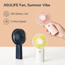 JISULIFE Handheld Fan, 4000mAh Portable Fan, Mini Hand Fan, USB Rechargeable Small Pocket Fan [5-20H Working Time] Battery Operated Personal Fan with 3 Speeds for Travel/Commute/Picnic/Office-Blue