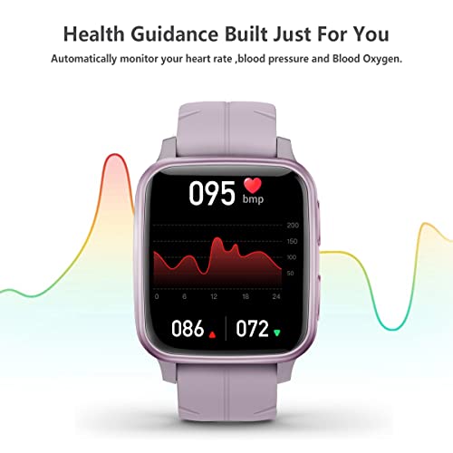 FITVII Fitness Tracker, Smart Watch with 24/7 Blood Pressure Heart Rate and Blood Oxygen Monitor, Sleep Tracker with Calorie Step Counter, IP68 Waterproof Activity Tracker for Women Men Android iOS