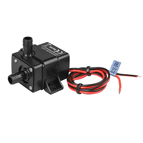 DC 12-24V Mini Submersible Water Pump Max. 220L/H 10ft Lift for Aquarium Garden Pond Fall Hydroponic Fountains, Clear Water Only