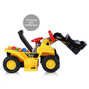 Kids Bulldozer 6V Electric Ride on Digger Car w/Toy Stones & Safety Helmet