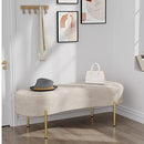 ALISH Upholstered Bench Modern Ottoman Bench Bed Bench Entryway Bench with Gold Legs for Living Room, Bedroom Beige