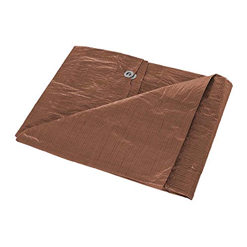 (8 Feet x 10 Feet) Waterproof Lightweight Brown Multipurpose Poly Tarp - Woven Polyethylene