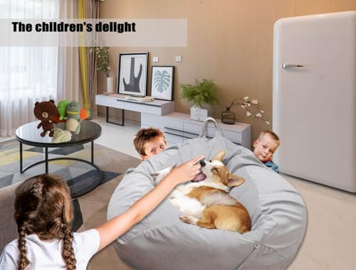 Kisoy Bean Bag Chair Cover (No Filler) Washable Ultra Soft Corduroy Sturdy Zipper Beanbag Cover for Organizing Plush Toys or Textile, Sack Bean Bag for Adults,Kids,Teens