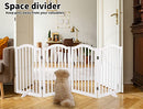 PaWz Wooden Pet Gate Dog Fence Safety Stair Barrier Security Door 4 Panels White