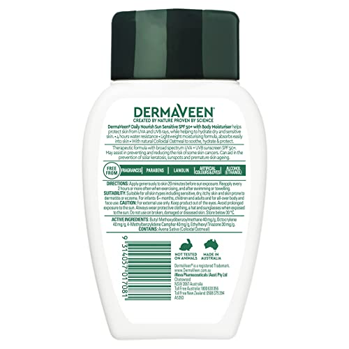 Dermaveen Daily Nourish Sun Sensitive SPF 50+ With Body Moisturiser 250 g