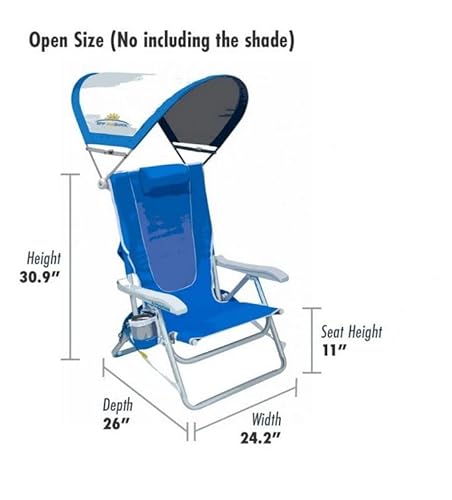 GCI Outdoor Waterside Sunshade Backpack Beach Chair with Canopy Shade