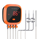 Inkbird Waterproof Bluetooth Meat Thermometer with 4 Probes IBT4XC Rechargeable Magnet Remote Control Grilling Thermometer with Alarm for Kitchen Outdoor Cooking Smoker Oven BBQ, Support iOS Android