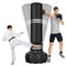 Costway 170 cm Freestanding Punching Bag, Heavy Boxing Bag with Stand for Adults Kids, MMA UFC Kick Training, Tear Resistant and Fast Rebound Stand Kickboxing Bag with Suction Cup Base for Home Gym