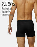 DANISH ENDURANCE 6 Pack Sports Boxer Briefs, Dry Fit, Pouch Support for Men, Black, 3XL