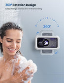 Lamicall Shower Phone Holder Waterproof - 480° Rotation, Adjustable Wall Phone Mount for Shower, Bathroom Bathtub Cell Phone Stand, Water Proof Anti Fog Shower Case, Shower Accessories for 4-7" Phones
