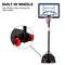 Genki Portable Basketball Hoop Stand System 1.7-2.3m Height Adjustable Net Ring Backboard Rim w/Wheels