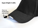 UltraKey Hands Free LED Baseball Cap, Light Glow Bright Women Men Sport Hat Dark for Outdoor Jogging Breathable Snapback Hats Hip Hop Party Holiday Black