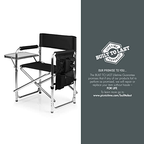 Picnic Time ONIVA - a Brand - Sports Chair with Side Table, Beach Chair, Camp Chair for Adults, (Black)