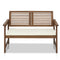 Furinno Tioman Hardwood Outdoor Bench in Teak Oil with White Cushion