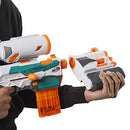 Hasbro NERF Modulus - Tri Strike Blaster inc Barrel Extension, Missile Launcher, 14 official Elite Darts & 1 Missile - Kids Toys & Outdoor games - Ages 8+