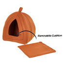 PETMAKER Pyramid - Cat Houses for Indoor Cats with Removable Foam Cat Bed for Kittens or Small Dogs by (Brown) 12 Inch