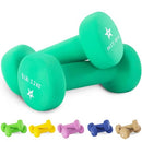 Yes4All Neoprene Dumbbells Set of 1-Pair: 5 lbs (10 lbs Total) - ²DXD3Z, B1-Dark Green-5 lbs (Pair)