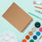 ZEONHEI 10 Pack A5 Blank Spiral Sketch Books, 30 Sheets / 60 Pages of 160gsm Plain Paper Notebook Drawing Pads, Brown Hard Kraft Cover Art A5 Sketchbooks for Painting, Sketching, Drawing